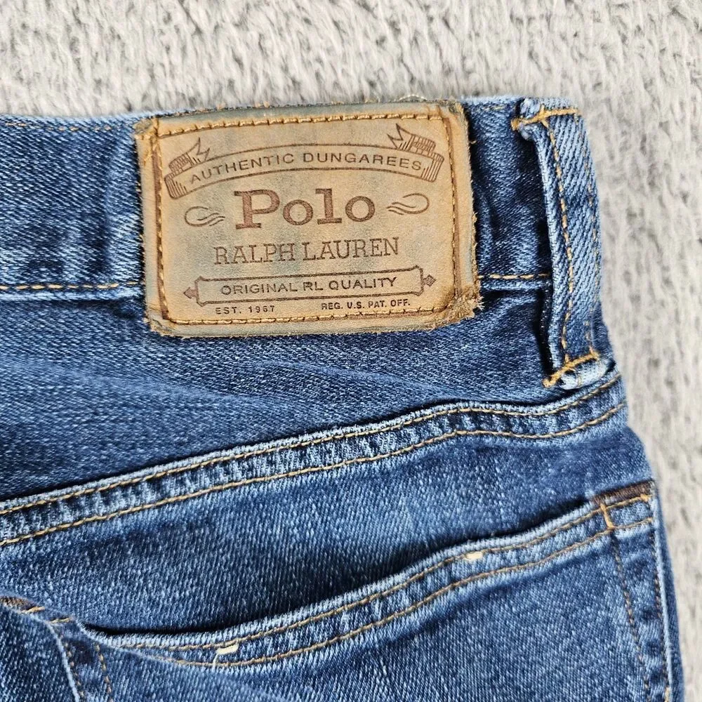 Polo ralph Lauren Jeans Mens 35x28* Blue Denim Thompson Relaxed Preppy Country